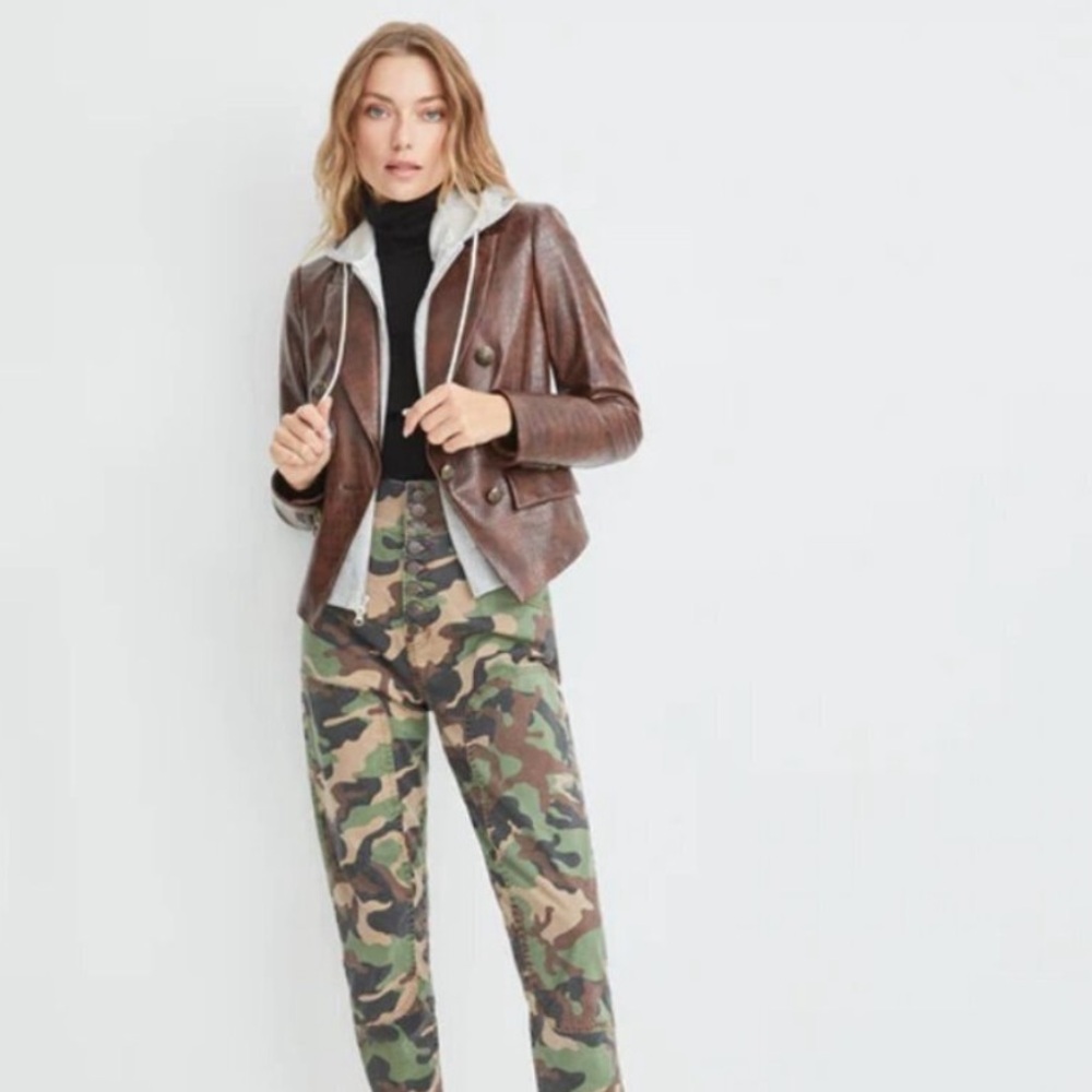Veronica Beard Cooke Dickey Blazer in Brown Faux Crocodile Vegan Leather Size 2 - Picture 7 of 16